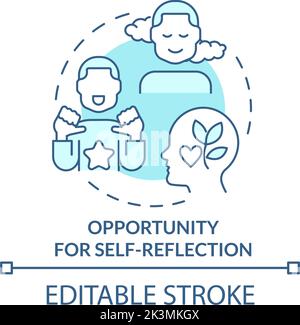 Opportunity for self-reflection turquoise concept icon Stock Vector