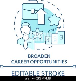 Broaden career opportunities turquoise concept icon Stock Vector