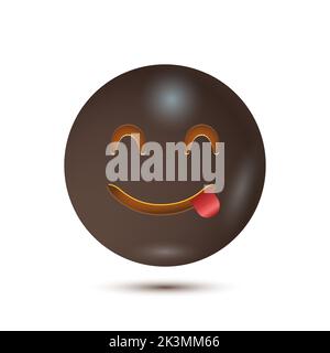 Tasty, deliciuos, yum. Vector illustration. realistic emoticon. 3D emoticon for web. Vector Emoji. for web interface Stock Vector