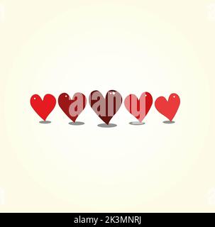 Set Of Different Hearts isolated on white Stock Photo - Alamy