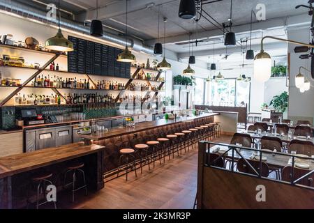 Drinks and Food at a new modern bar in san francisco Stock Photo - Alamy