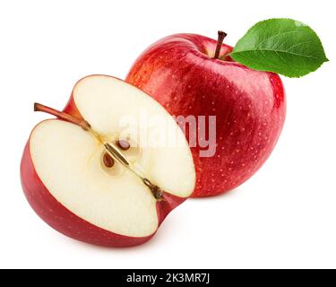 Red apple isolated on white background, clipping path, full depth of field Stock Photo