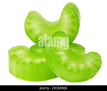 celery slice isolated on white background, clipping path, full depth of field Stock Photo