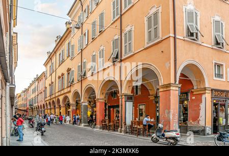 Via L.G.Farini in the old town of Modena, Emilia Romagna, Central Italy Stock Photo