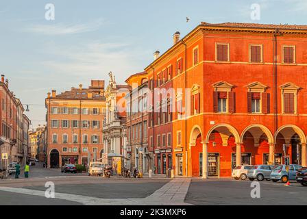 Piazza Roma in the old town of Modena, Emilia Romagna, Central Italy Stock Photo