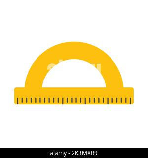 Protractor ruler. Education measure tool. Vector isolated on white. Stock Vector