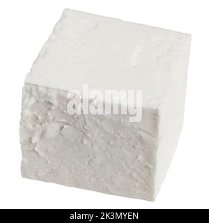 Feta, Greek cheese cubes, isolated on white background, clipping path, full depth of field Stock Photo