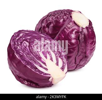 red cabbage, isolated on white background, clipping path, full depth of field Stock Photo