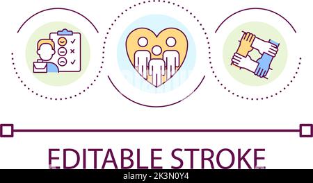 Supportive environment in workplace loop concept icon Stock Vector
