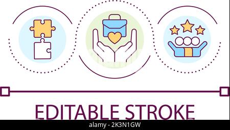 Warm company culture loop concept icon Stock Vector
