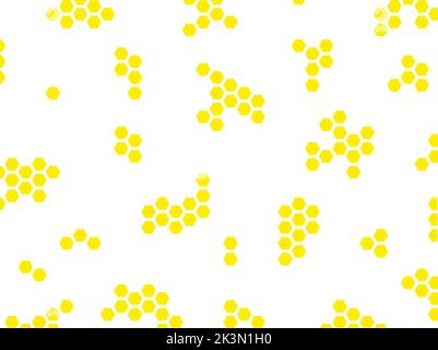 A yellow honeycomb pattern on a white background. Abstract pattern. Geometric, hexagons arranged in different ways on a light background. Stylish, modern, fashionable wallpaper Stock Vector