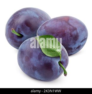 plum isolated on white background, clipping path, full depth of field Stock Photo