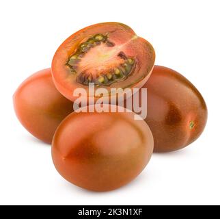 kumato black tomato, cherry, isolated on white background, clipping path, full depth of field Stock Photo