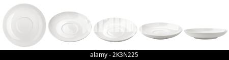 Empty plate, isolated on white background, clipping path, full depth of field Stock Photo