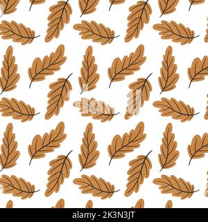 Autumn leaves scandinavian style seamless pattern. Stock Vector