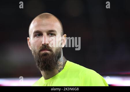 Oslo, Norway, 27 September, Serbia's goalkeeper Vanja Milinkovic-Savic , Credit: Frode Arnesen/Alamy Live News Stock Photo