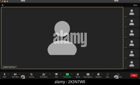 Zoom Interface Mockup. Video Call Interface Vector Illustration ...