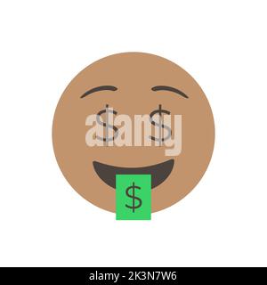 Money mouth face, Dollar sign eyes, money face. Vector illustration ...