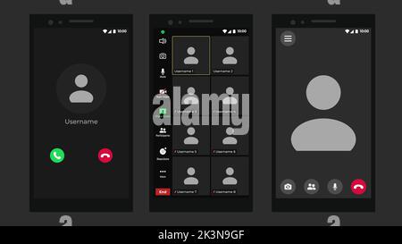Smartphone call app interface template on a transparent background ...
