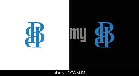 The blue double B logo isolated on white and black background. Stock Vector