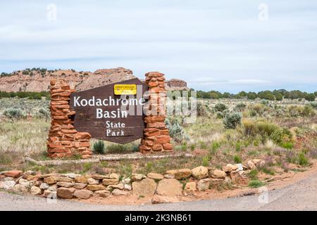 An entrance road going in Bryce Canyon NP, Utah Stock Photo
