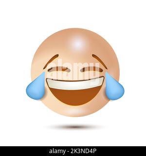 Face with tears of joy, haha emoji. funny yellow emoticon. emoji. 3D emoticon for web. Vector Emoticon. for app Stock Vector