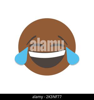 Face with tears of joy, haha emoji. funny yellow emoticon. realistic emoticon. isolated in white background. Vector Emoji. for ui interface Stock Vector