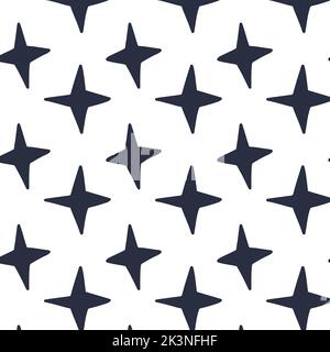 Black stars minimalism style seamless pattern Stock Vector