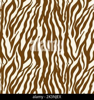 Seamless vector brown and beige zebra fur pattern Stock Vector