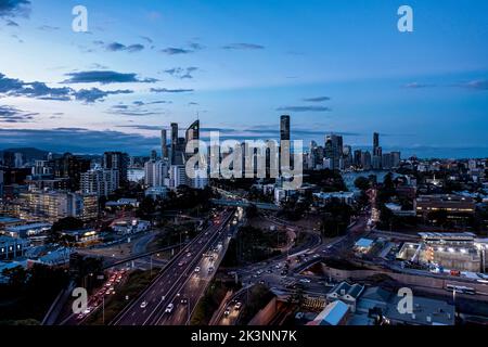 Aerial view of Brisbane city Stock Photo