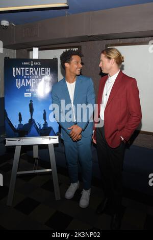 New York, USA. 27th Sep, 2022. Jacob Anderson and Sam Reid attend a photo call for 'Anne Rice's Interview with the Vampire' series held at the IFC Center in New York, NY on September 27, 2022. (Photo by Efren Landaos/Sipa USA) Credit: Sipa USA/Alamy Live News Stock Photo