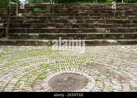 Image of Theater of Guelatao de Juárez, birthplace of president Benito Juarez, Oaxaca, Mexico Stock Photo