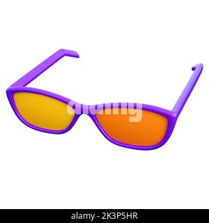 3d cinema or summer glasses. Cinema, virtual reality, technology, innovation or summer vacation concept. High quality isolated 3d render Stock Photo