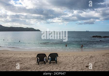 Beautiful Playa Conchal, a beach made of seashells, Guanacaste, Costa Rica Stock Photo