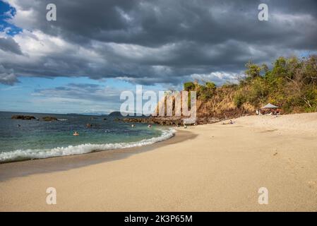 Beautiful Playa Conchal, a beach made of seashells, Guanacaste, Costa Rica Stock Photo