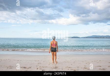 Beautiful Playa Conchal, a beach made of seashells, Guanacaste, Costa Rica Stock Photo