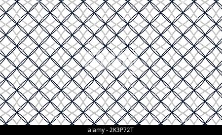 Interlocked Wavy Line - black and white - symmetric wavy lines Stock Vector