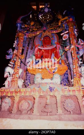 Alchi Monastery, Leh district of Ladakh, India, 13th century, Lhakhang, Red Manjusri, West Stucco Kashmiri Style Stock Photo