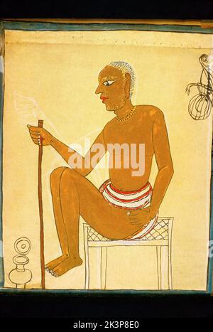 India: Bengal, 19th century, Chakshu-dana posthumous portrait Stock Photo