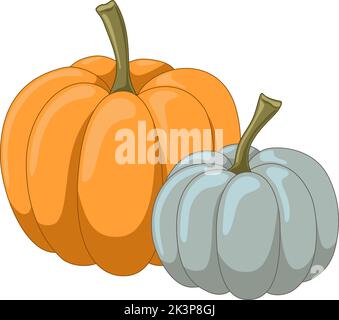 Cute orange and blue pumpkins vector illustration Stock Vector