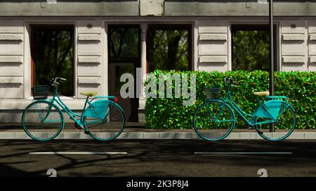 3D illustration Background for advertising and wallpaper in festival and Car Free Day scene. 3D rendering in decorative concept. Stock Photo