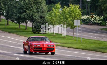 BLOOMFIELD HILLS, MI/USA - AUGUST 15, 2020: A 1979 Pontiac Trans Am car on the Woodward Dream Cruise route. Stock Photo