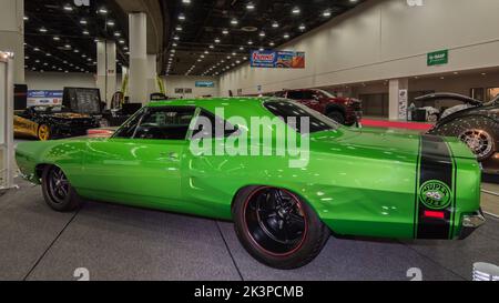 DETROIT, MI/USA - March 1, 2019: A 1969 Dodge Coronet Superbee Hot Wheels interpretation, on display at the Detroit Autorama. Stock Photo
