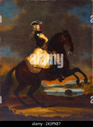 Charles XII (1682-1718), King of Sweden, equestrian portrait in oil on canvas by David Klöcker Ehrenstrahl, before 1698 Stock Photo