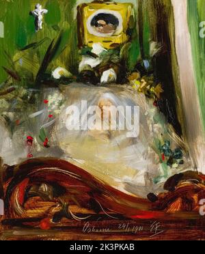 Queen Victoria (1819-1901), reign (1837-1901), lying in State, portrait painting in oil on panel by Emil Fuchs, circa 1901 Stock Photo