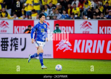 Duesseldorf, Germany. 27th Sep, 2022. Soccer: Internationals, Ecuador - Japan, Merkur Spiel-Arena: Japan's Daichi Kamada. Credit: Rolf Vennenbernd/dpa/Alamy Live News Stock Photo