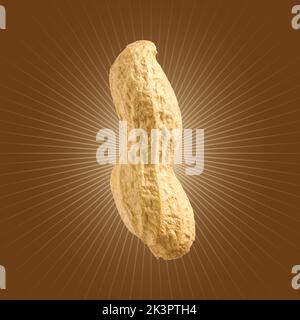 Peanuts on brown gradient background. used for design element, packaging design Stock Photo
