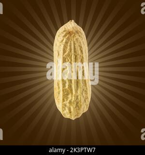 Peanuts on brown gradient background. used for design element, packaging design Stock Photo
