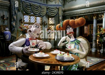 Wallace & Lady Tottington Film: The Curse Of The Were-Rabbit; Wallace & Gromit: The Curse Of The Were-Rabbit (UK/USA 2005) Characters: Wallace &  Director: Steve Box & Nick Park 04 September 2005   **WARNING** This Photograph is for editorial use only and is the copyright of DREAMWORKS SKG and/or the Photographer assigned by the Film or Production Company and can only be reproduced by publications in conjunction with the promotion of the above Film. A Mandatory Credit To DREAMWORKS SKG is required. The Photographer should also be credited when known. No commercial use can be granted without wr Stock Photo