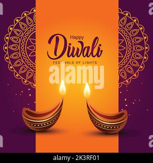 Indian festival Happy Diwali with Diwali props, holiday Background, Diwali  celebration greeting card, vector illustration design Stock Vector Image &  Art - Alamy